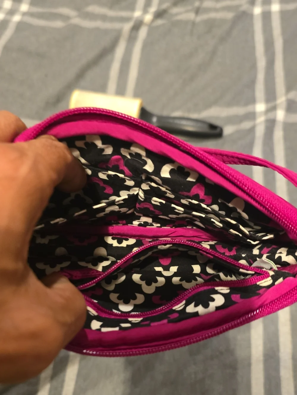 Vera Bradley Fuchsia Quilted Wristlet